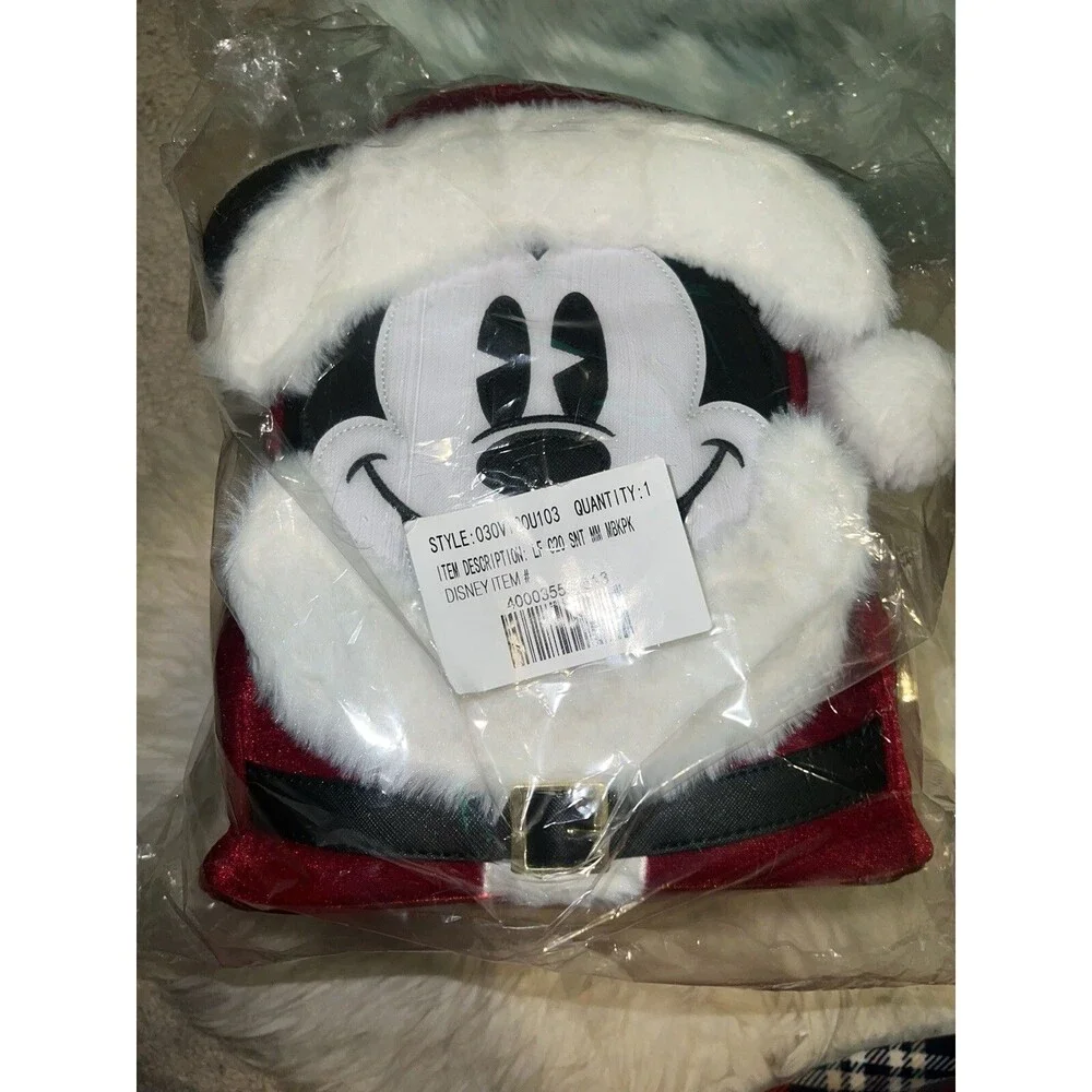 Loungefly Disney Parks Santa Mickey Mouse Mini Backpack BRAND NEW Sealed Land